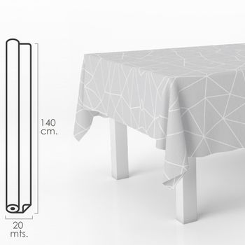 Mantel Hule Rectangular Rombos Amarillos. Impermeable Antimanchas PVC 140  cm. x 20 metros. Rollo Recortable. Interior