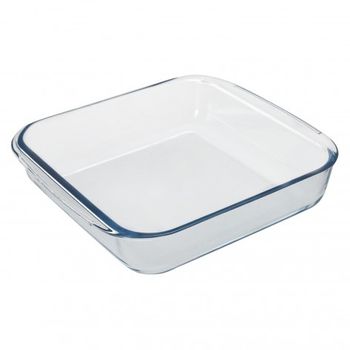 Fuente Horno Cristal Borosilicato Cuadrada 1,1l. 20,7x20,7 Cm. Ideal Meclas, Ensaladas, Postres, Cocina, Resposteria. Libre Bpa