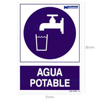 Cartel Agua Potable 30x21cm.