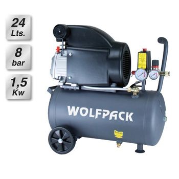 Compresor Wolfpack 24 Litros 2,0 Hp Sin Aceite