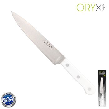 Cuchillo Husky Verduras 17 Cm. Hoja Acero Inoxidable, Cuchillo Verduras, Cuchillo Cortar Verduras Mango Ergonomico Blanco