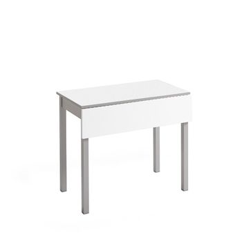 Mesa Cocina Plegable, Mesa Auxiliar Estructura Metal Y Tapa Superior De  Madera, Color Blanco, 79x79 Cm con Ofertas en Carrefour