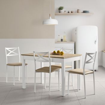 Mesa Cocina Extensible Prils Roble Apertura Libro 1 Cajón Espacios Pequeños  76x80x40/80 Cm con Ofertas en Carrefour