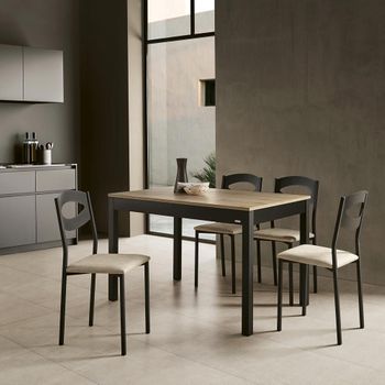 Mesa comedor redonda y extensible madera 120/180 cms Sharen - Comprar Mesa  comedor