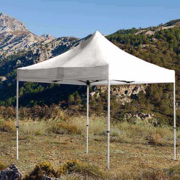 Carpa Plegable Jardin De Acero/poliéster 300x300x260cm Deluxe 3x3vd  Kitgarden Verde/blanco con Ofertas en Carrefour