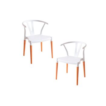 Pack 2 Sillas Para Cocina Tapizadas En Polipiel Color Blanco Y Estructura  Metálica Estilo Moderno 89x40 Cm con Ofertas en Carrefour