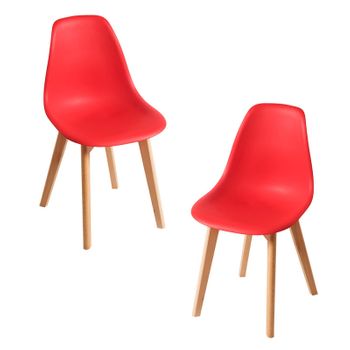 Pack 2 Sillas Kelen De Polipropileno 82*47*53 Cm - Rojo