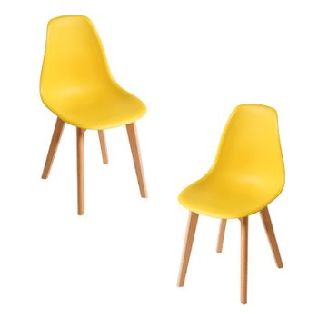 Pack 2 Sillas Kelen De Polipropileno 82*47*53 Cm - Amarillo