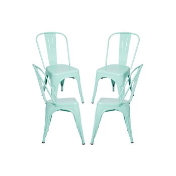 Pack 4 Sillas Torix De Acero Reforzado 86*36*36 Cm - Verde Menta