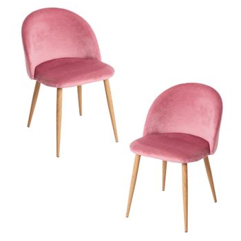 Pack 2 Sillas Vint Terciopelo De Terciopelo 74*38*43 Cm - Rosa