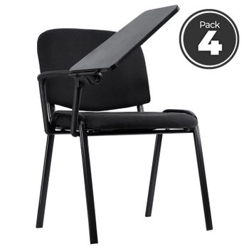 Pack 4 Sillas Ofis Con Pala De Tela 78*68*58 Cm - Negro