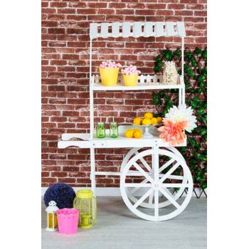 Carritos Candy Bar - Carrito Candy Bar Madera Envejecida Cherry