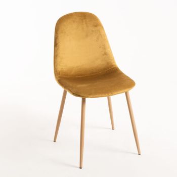 Silla Teok Terciopelo De Terciopelo 84*43*42 Cm - Amarillo