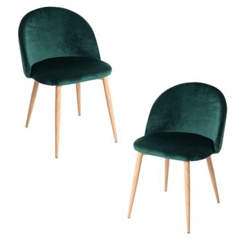 Pack 2 Sillas Vint Terciopelo De Terciopelo 74*38*43 Cm - Verde