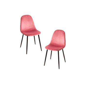 Silla de terciopelo con estructura fabricada en acero reforzado en color  rosa Salle Regalos Miguel