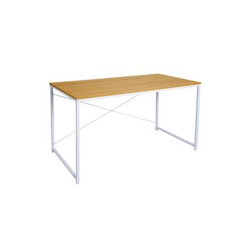 Escritorio Blanco/madera Clara 120x60 Cm Jenks con Ofertas en