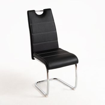 Silla Hallen Polipiel - Negro