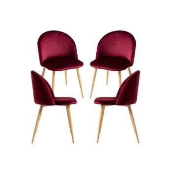 Pack 4 Sillas Vint Terciopelo De Terciopelo 74*38*43 Cm - Fucsia