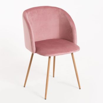 Silla Vint Terciopelo De Terciopelo 74*41.50*43 Cm - Rosa con