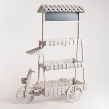 Carrito Candy Bar Cream Blanco Envejecido