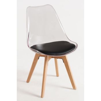 Silla Synk Transparente Asiento De Polipropileno,polipropileno Y Polipiel 82*48*43 Cm - Negro