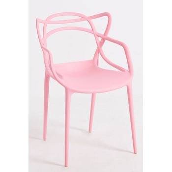 Pack de sillas con estructura y asiento de polipropileno en color rosa  Korme Regalos Miguel