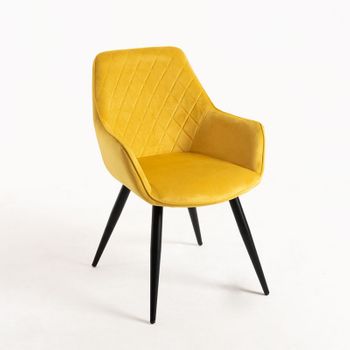 Silla Kres Terciopelo De Terciopelo 87*57*47 Cm - Amarillo