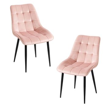 Pack 2 Sillas Cade Terciopelo De Terciopelo 93*50*45 Cm - Rosa