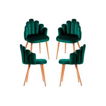 Pack 4 Sillas Hand Terciopelo De Terciopelo 77*48*42 Cm - Verde