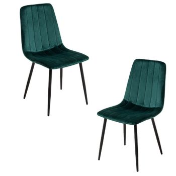 Pack 2 Sillas Liny Terciopelo De Terciopelo 86*40*37 Cm - Verde