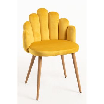 Silla Hand Terciopelo - Amarillo