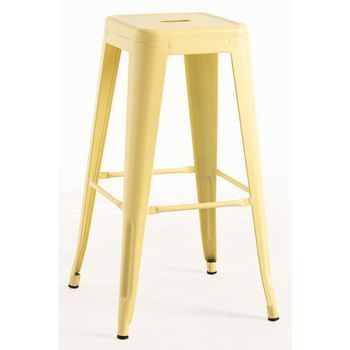 Taburete Torix Alto De Acero Reforzado 76*30*30 Cm - Amarillo Cuarzo