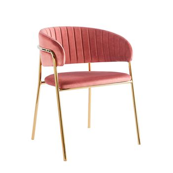 Silla de terciopelo con estructura fabricada en acero reforzado en color  rosa Salle Regalos Miguel