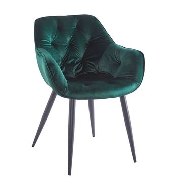 Silla Zandel Black Terciopelo De Terciopelo 84*61*70.50 Cm - Verde