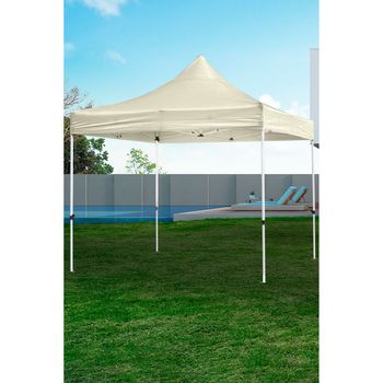 Outsunny Carpa Plegable 3x3 m Altura Ajustable con Lateral