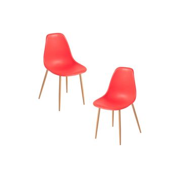 Pack 2 Sillas Mykle De Polipropileno 85*46*38 Cm - Rojo