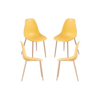 Pack 4 Sillas Mykle De Polipropileno 85*46*38 Cm - Amarillo