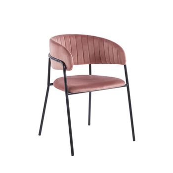 Silla Moniel Black Terciopelo - Rosa