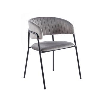 Silla Moniel Black Terciopelo - Gris Oscuro