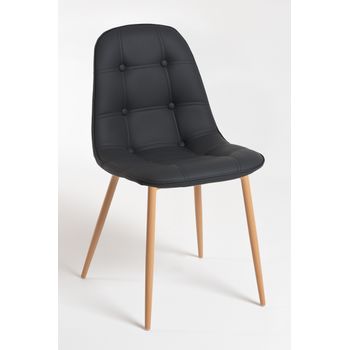 Silla Plazi De Polipiel 81*43*38 Cm - Negro