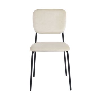 Silla Selin Black Terciopelo - Beige