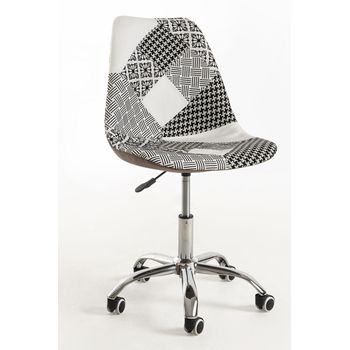 Silla Neo Patchwork De Polipiel 93*49*42 Cm - Patchwork Blanco Y Negro