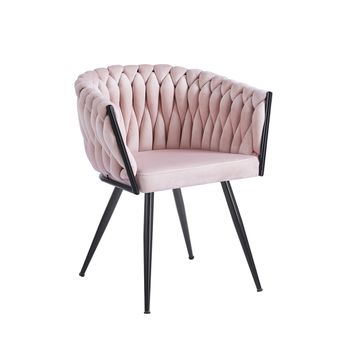 Silla de terciopelo con estructura fabricada en acero reforzado en color  rosa Salle Regalos Miguel