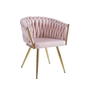 Silla Widny Golden Terciopelo De Terciopelo 87*56*44 Cm - Rosa