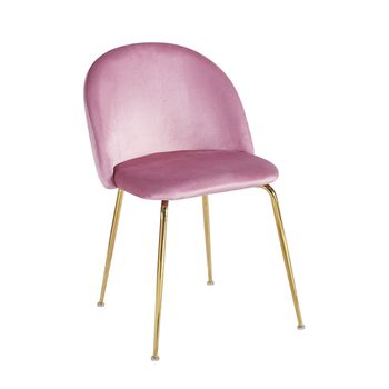 Silla de terciopelo con estructura fabricada en acero reforzado en color  rosa Salle Regalos Miguel