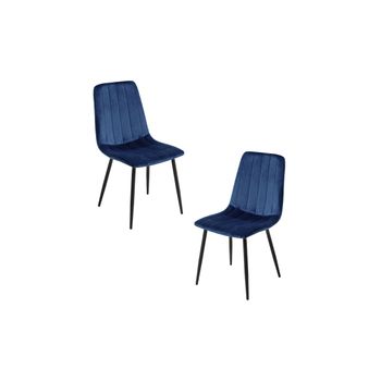 Pack 2 Sillas Liny Terciopelo De Terciopelo 86*40*37 Cm - Azul