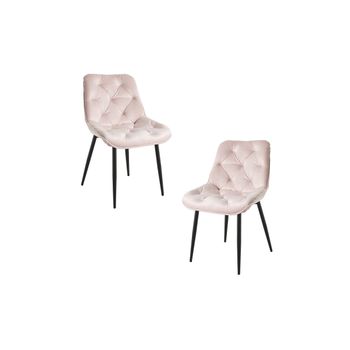 Pack 2 Sillas Miska Terciopelo De Terciopelo 85*50*40 Cm - Rosa