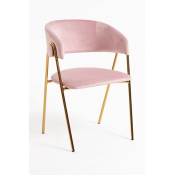 Silla Mihu Gold Terciopelo - Rosa