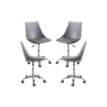 Pack 4 Sillas Blok Office - Gris Oscuro