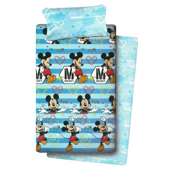 10xdiez Juego De Sábanas Mickey 3p  | (cama 90 Cm - Estampado)